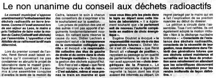 Ouest France du 29.3.2000 Dinan