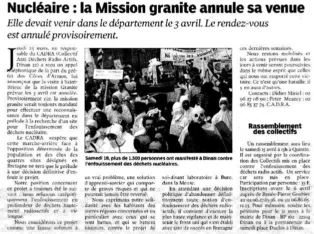 Petit Bleu du 30.3.2000